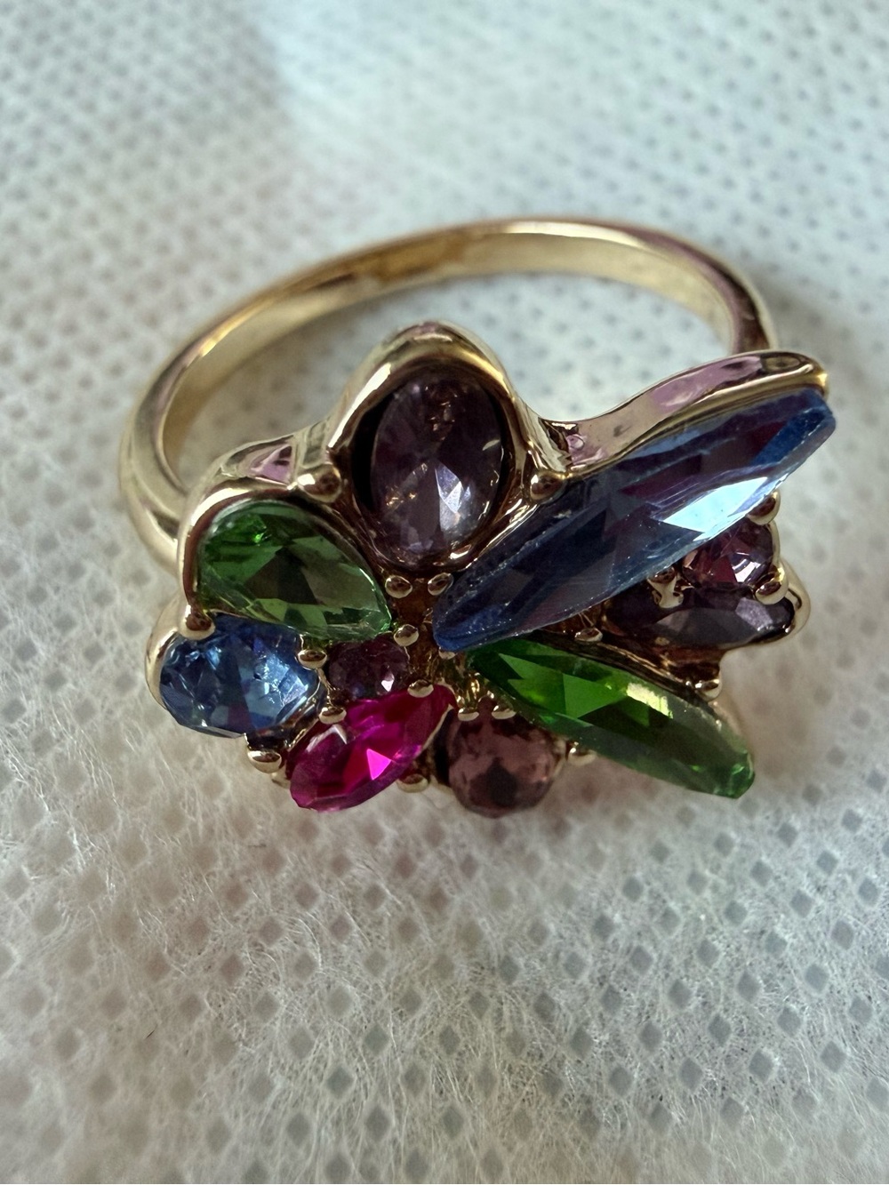Nordstrom Gold-Tone Ring with Multicolored Gemstones